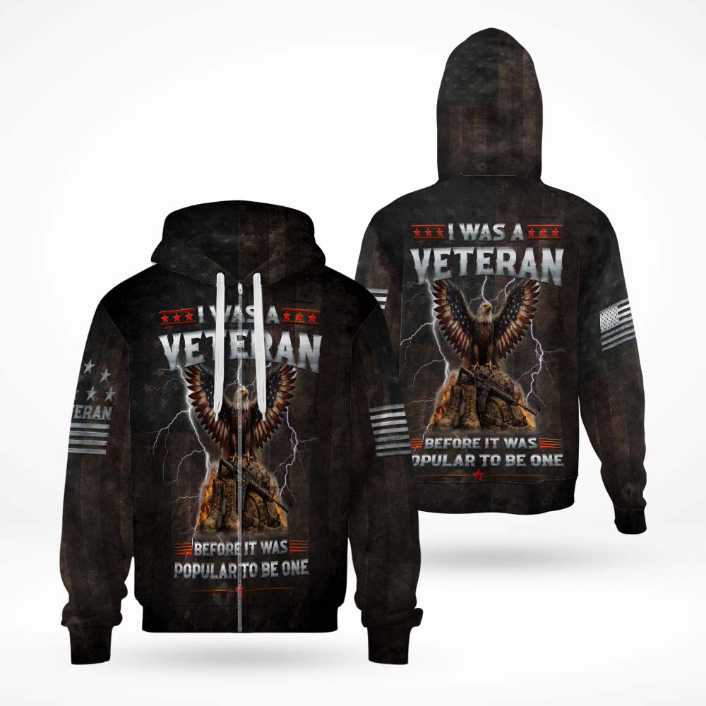 I Was A Veteran Eagle Military 3D All Over Print T-Shirt And Hoodie