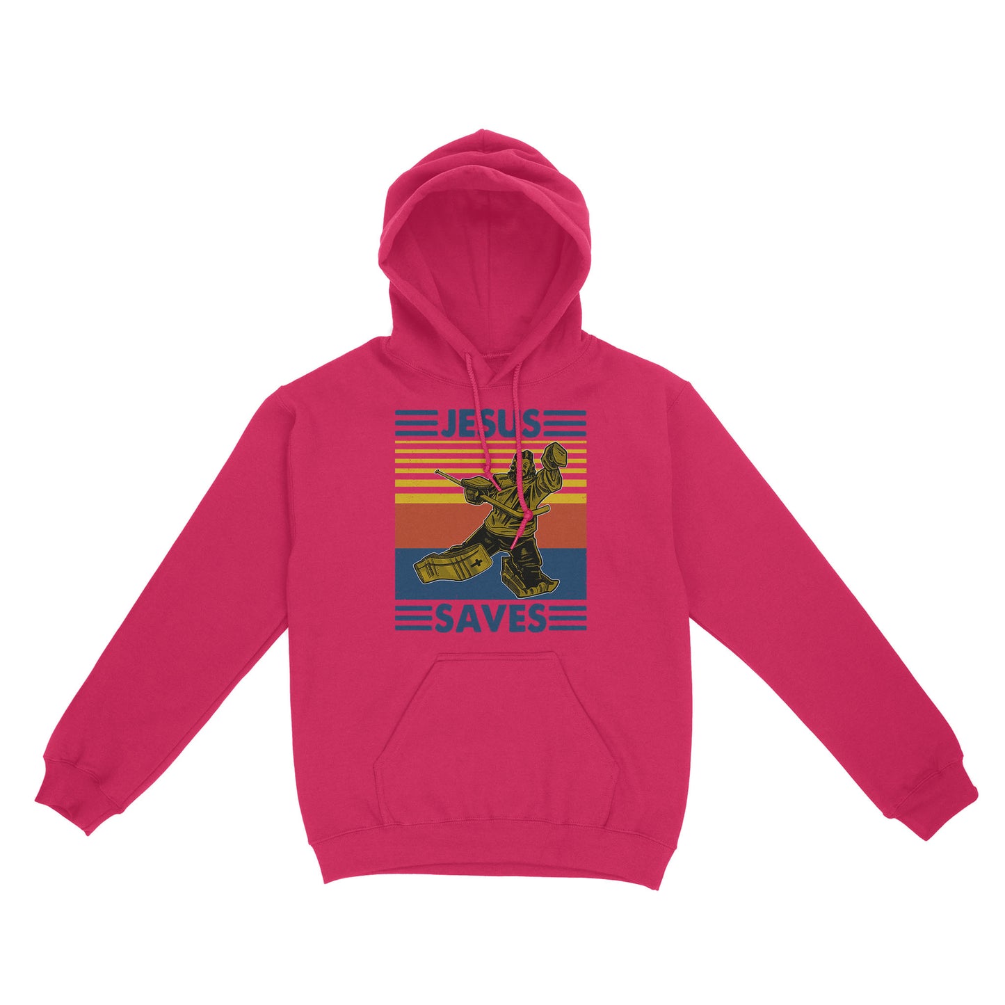 Jesus Saves Funny Vintage Hockey Ice Hockey Standard Hoodie