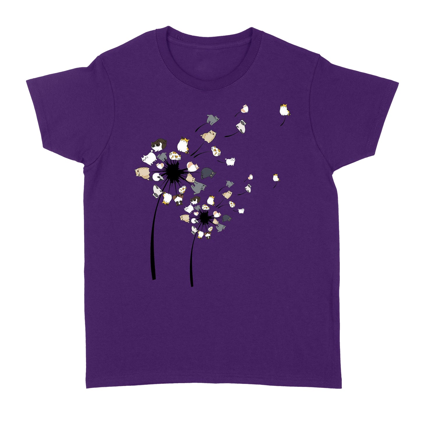 Dandelion Cats Flower Colorful Pet Cat Standard Women's T-shirt