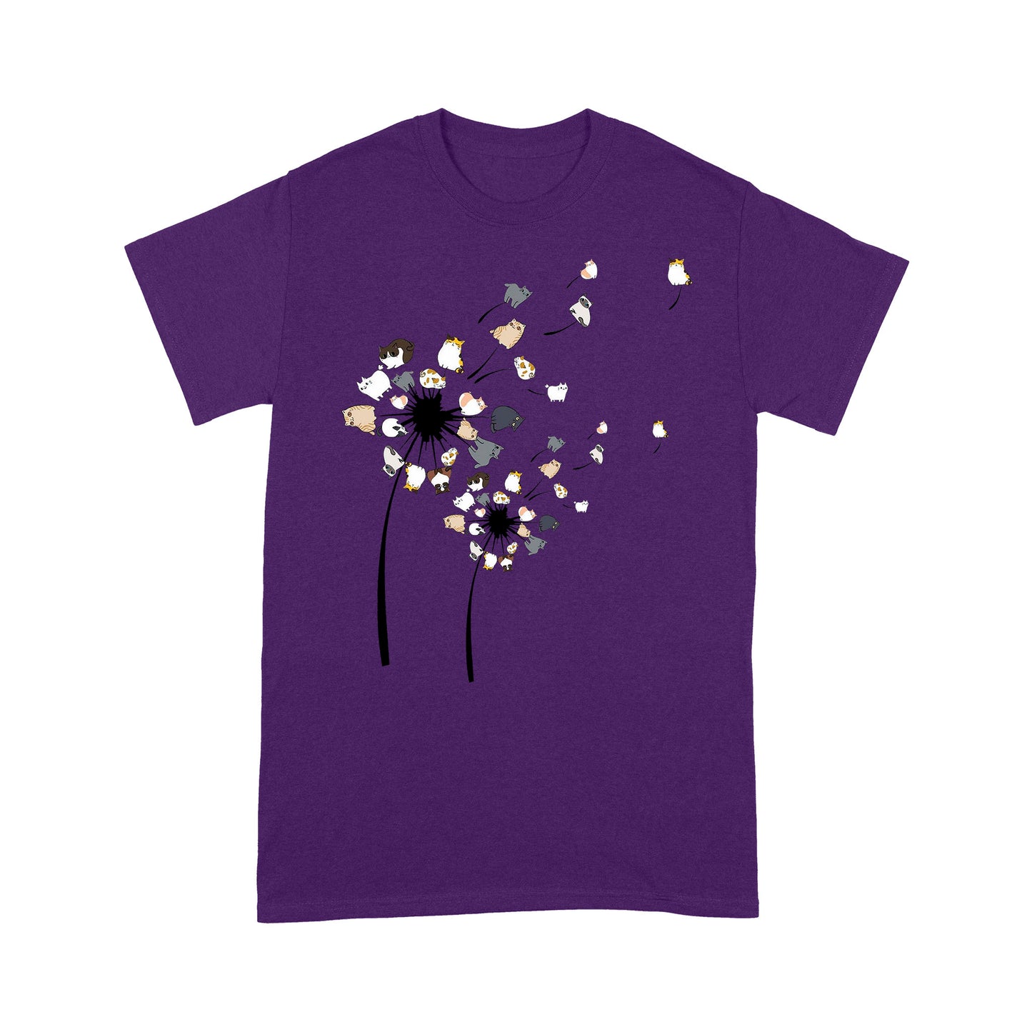 Dandelion Cats Flower Colorful Pet Cat Standard T-Shirt