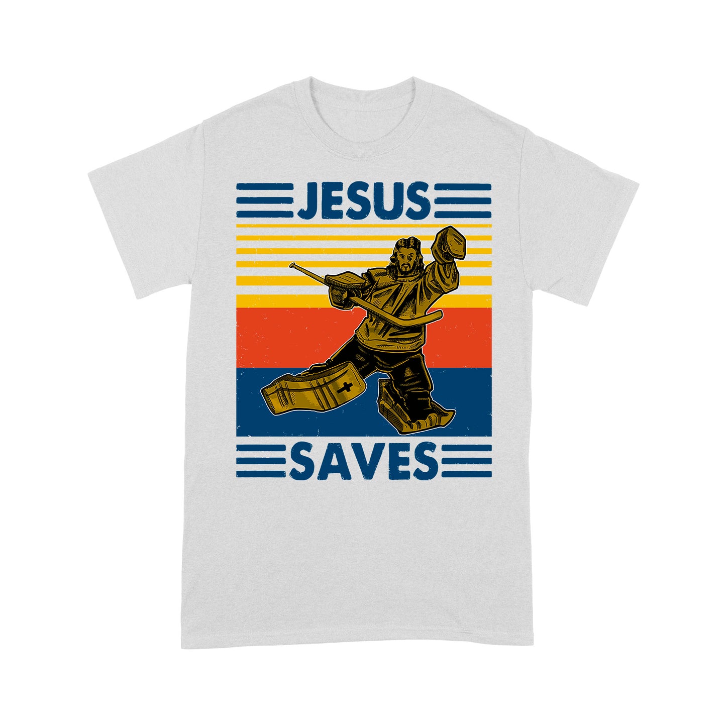 Jesus Saves Funny Vintage Hockey Ice Hockey Standard T-Shirt