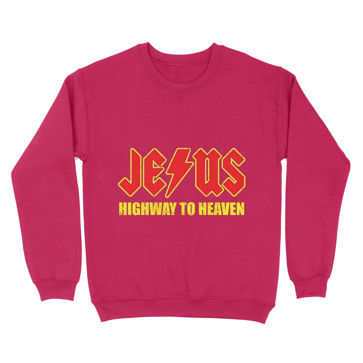 Jesus highway to heaven Standard Crew Neck Sweatshirt