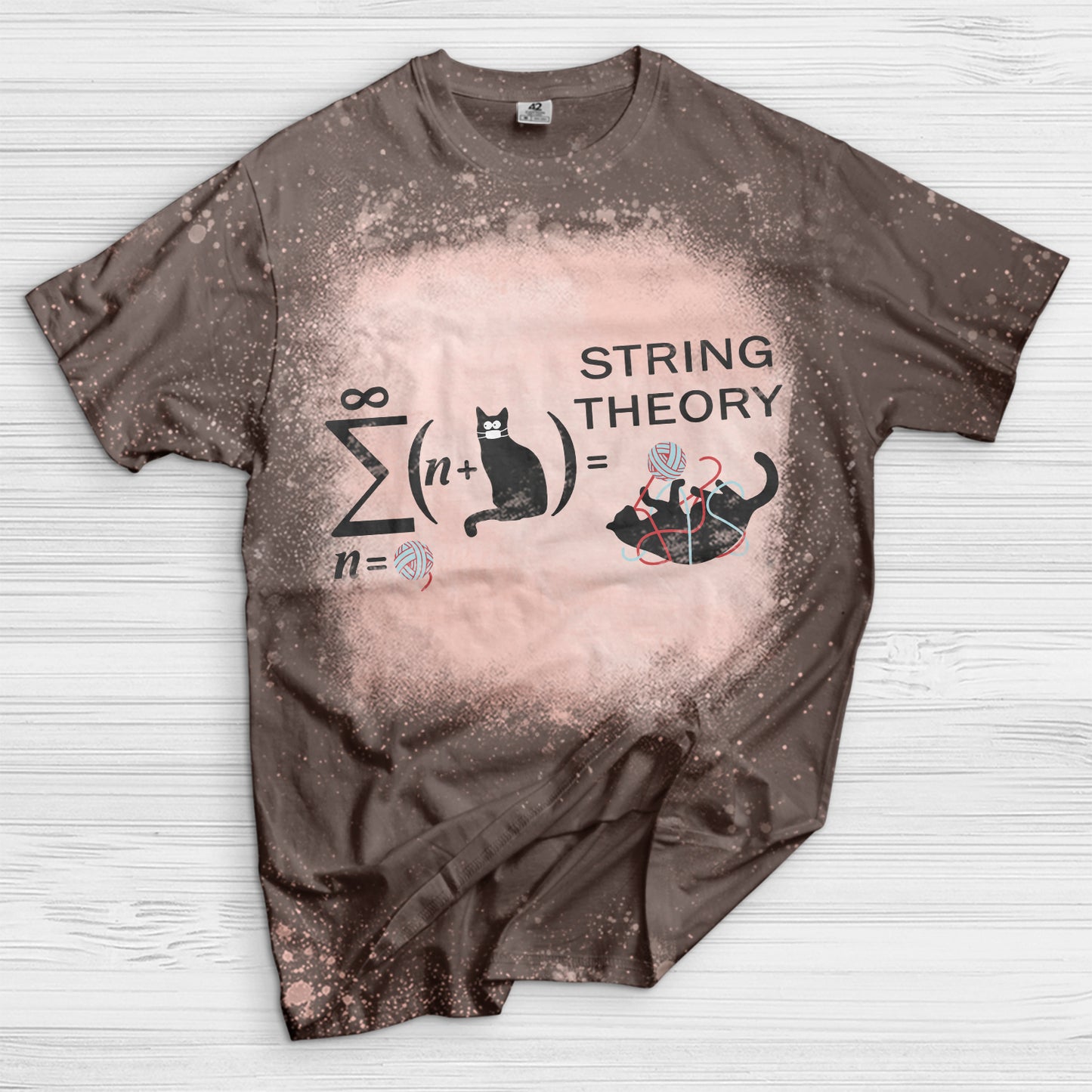 String Theory Cats Bleached T-Shirt