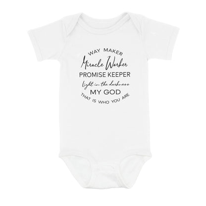 Way Maker Miracle Worker Promise Keeper My God, Spiritual, Christian, Religious, Gift for Friend, Way Maker Baby Onesie