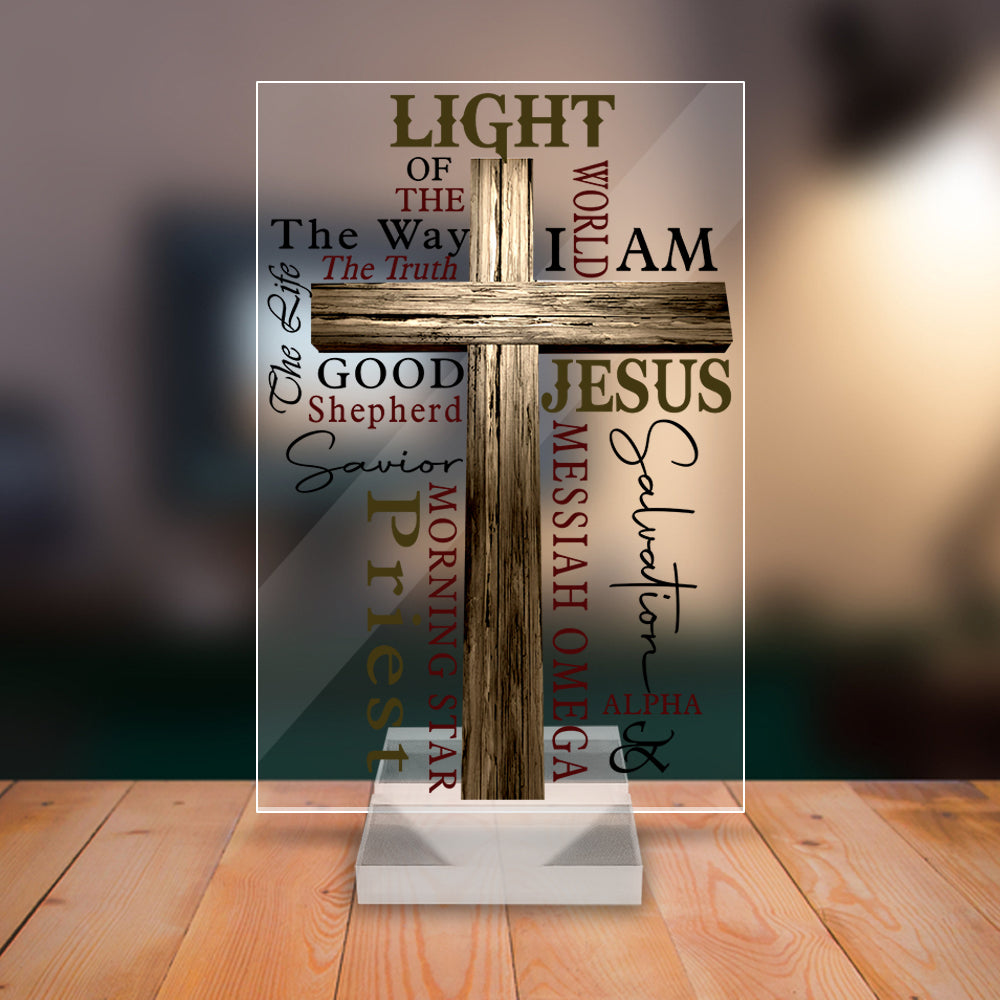 Light of The World John 8:12 Bible Verse Acrylic Plaque