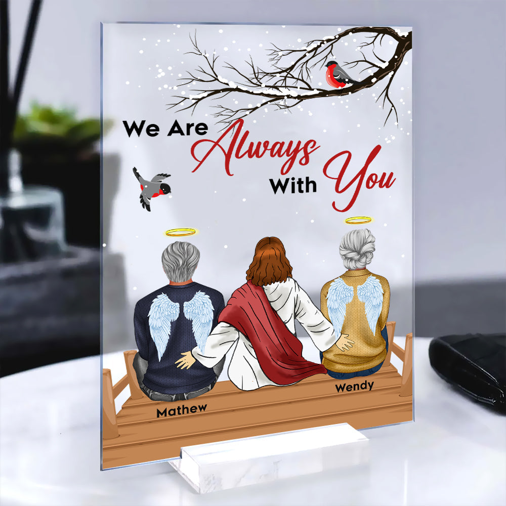 Personalized We Are Always With You Jesus Cardinal Bird Memorial Acrylic Plaque