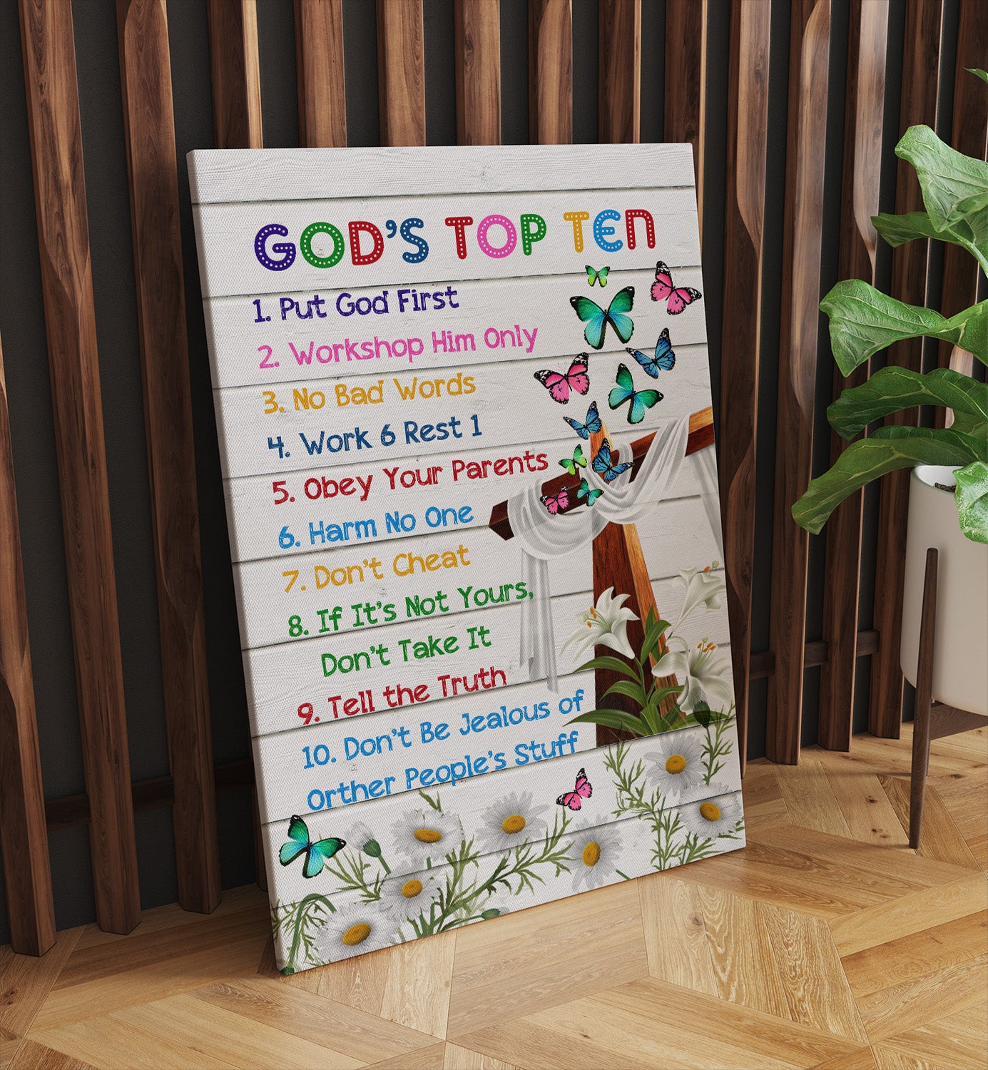 Always Remember God's Top 10 Ten Commandments Poster and Canvas