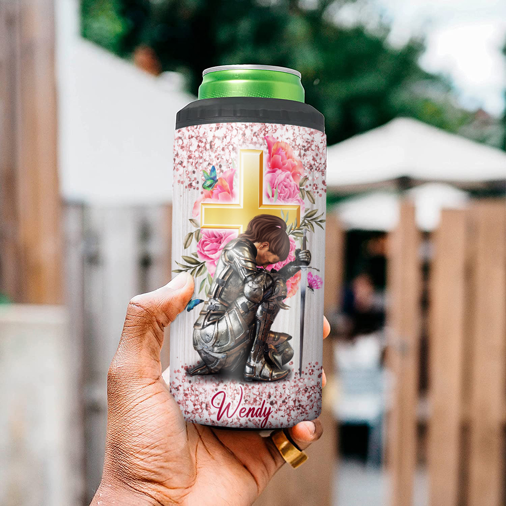Personalized You Are Beautiful Victorious Enough Created Strong Amazing 4-in -1 Cooler Tumbler, Personalized Woman Warrior Of God Cool TumBler, female  warrior of god, praying woman warrior of god - Viralcitron