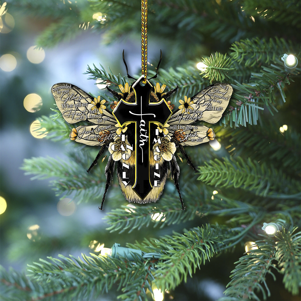 Custom Shape Acrylic/Wood Ornament Bee I can only imagine