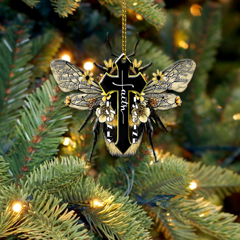 Custom Shape Acrylic/Wood Ornament Bee I can only imagine