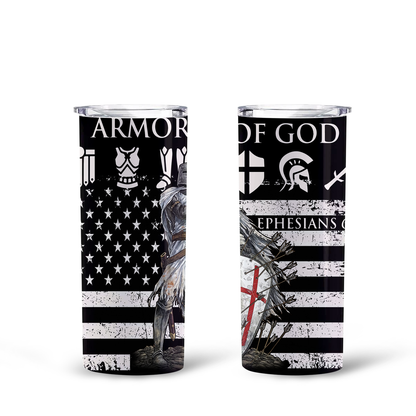 Ephesians 6:10 put on the full armor of God Skinny Tumbler