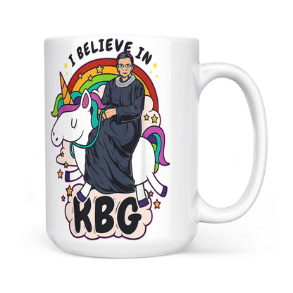 I Believe In RBG Unicorn Feminist - White Edge-to-Edge Mug