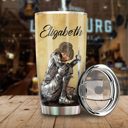 Personalized Woman Warrior of God Put On The Full Armor Of God Ephesians 6:10 Tumbler