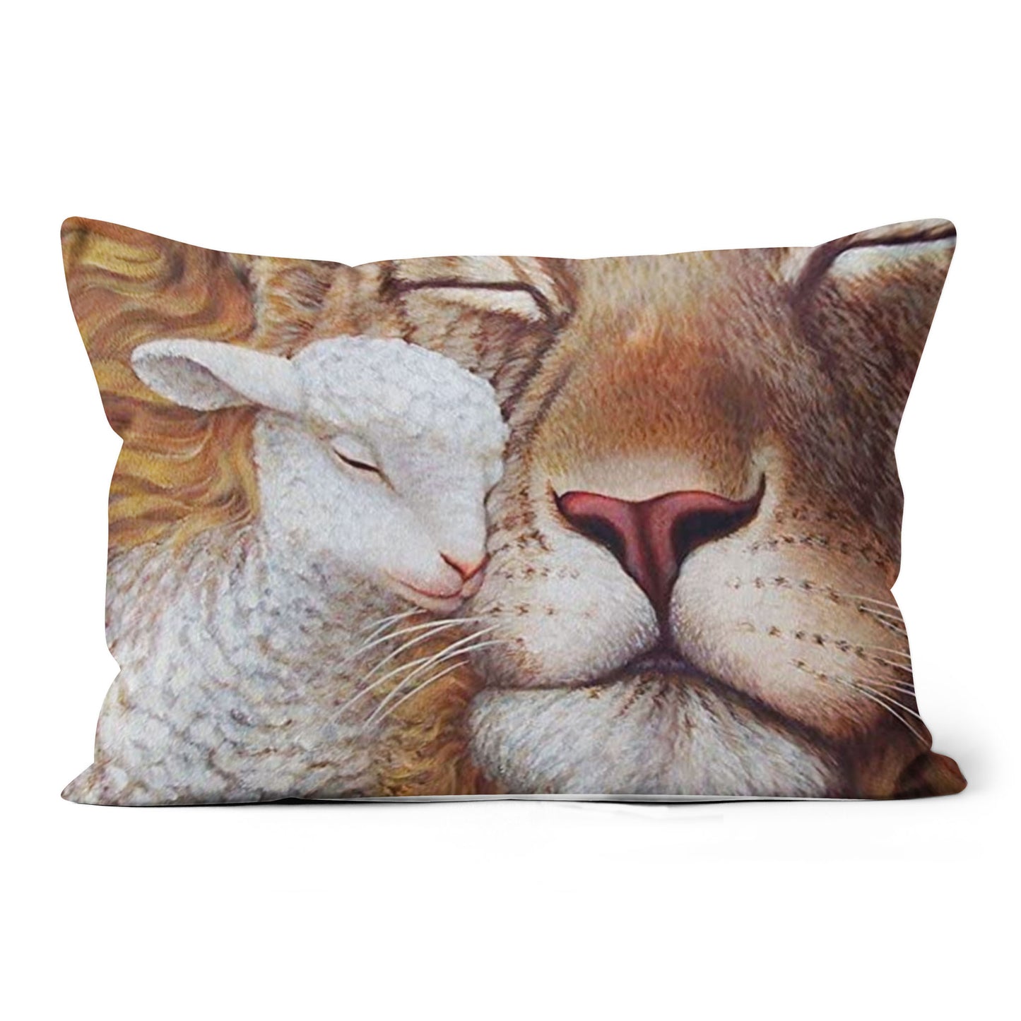 The Lion And The Lamb All-over Print Suede Throw Pillow