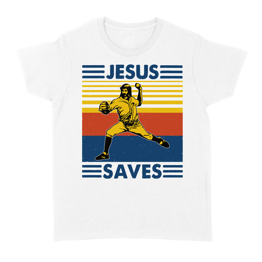 Jesus Saves Funny Vintage Baseball Standard Women's T-shirt