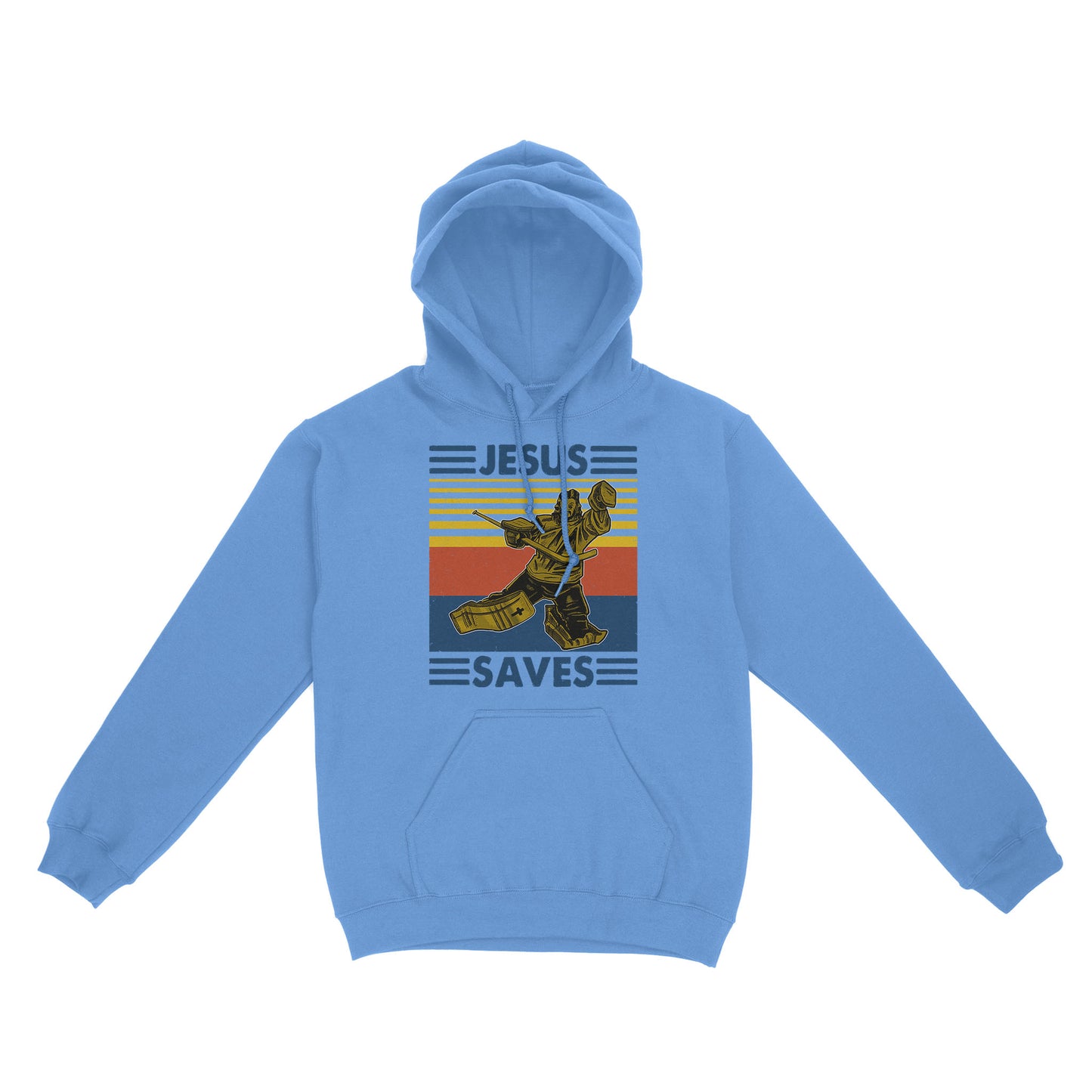 Jesus Saves Funny Vintage Hockey Ice Hockey Standard Hoodie