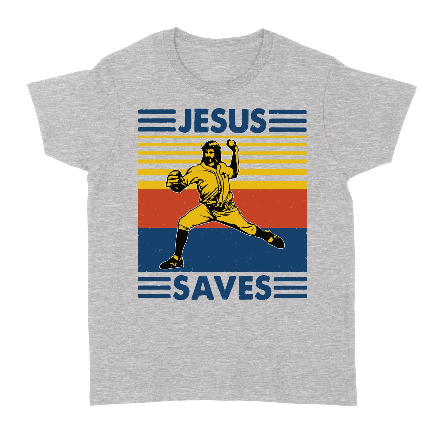 Jesus Saves Funny Vintage Baseball Standard Women's T-shirt