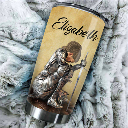 Personalized Woman Warrior of God Put On The Full Armor Of God Ephesians 6:10 Tumbler