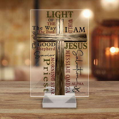 Light of The World John 8:12 Bible Verse Acrylic Plaque