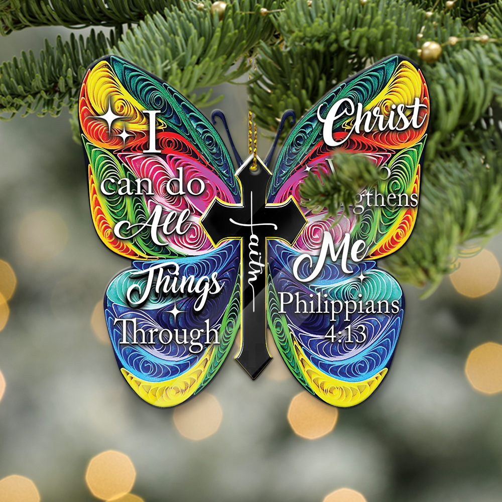 Custom Shape Acrylic/Wood Ornament Philippians 4:13