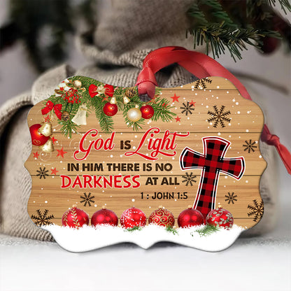 God Is Light In Him There Is No Darkness At All 1 : John 1:5 Medallion Metal Ornament