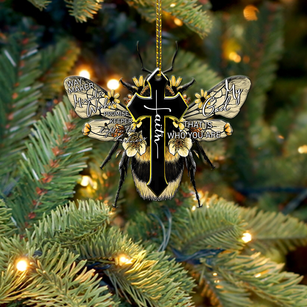 Custom Shape Acrylic/Wood Ornament Bee Miracle Worker Promise Keeper