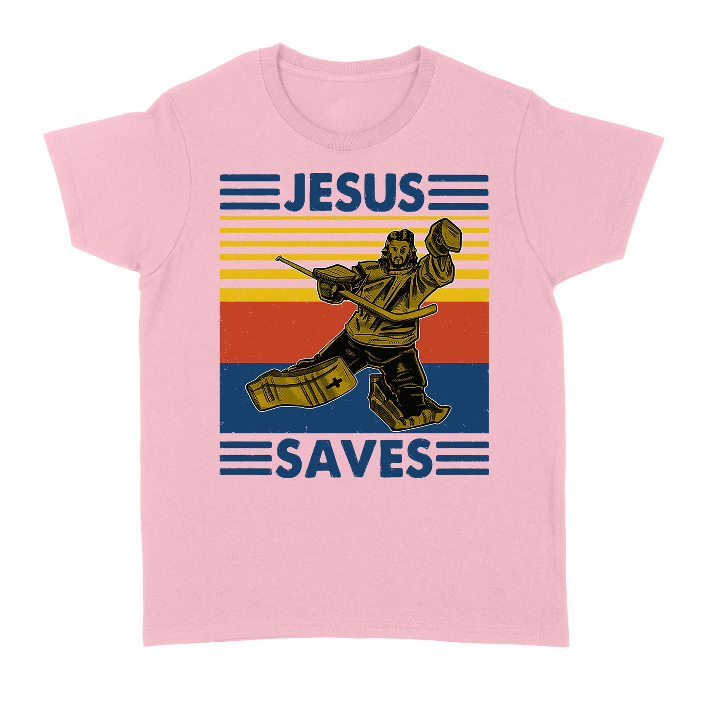 Jesus Saves Funny Vintage Hockey Ice Hockey Standard Women's T-shirt