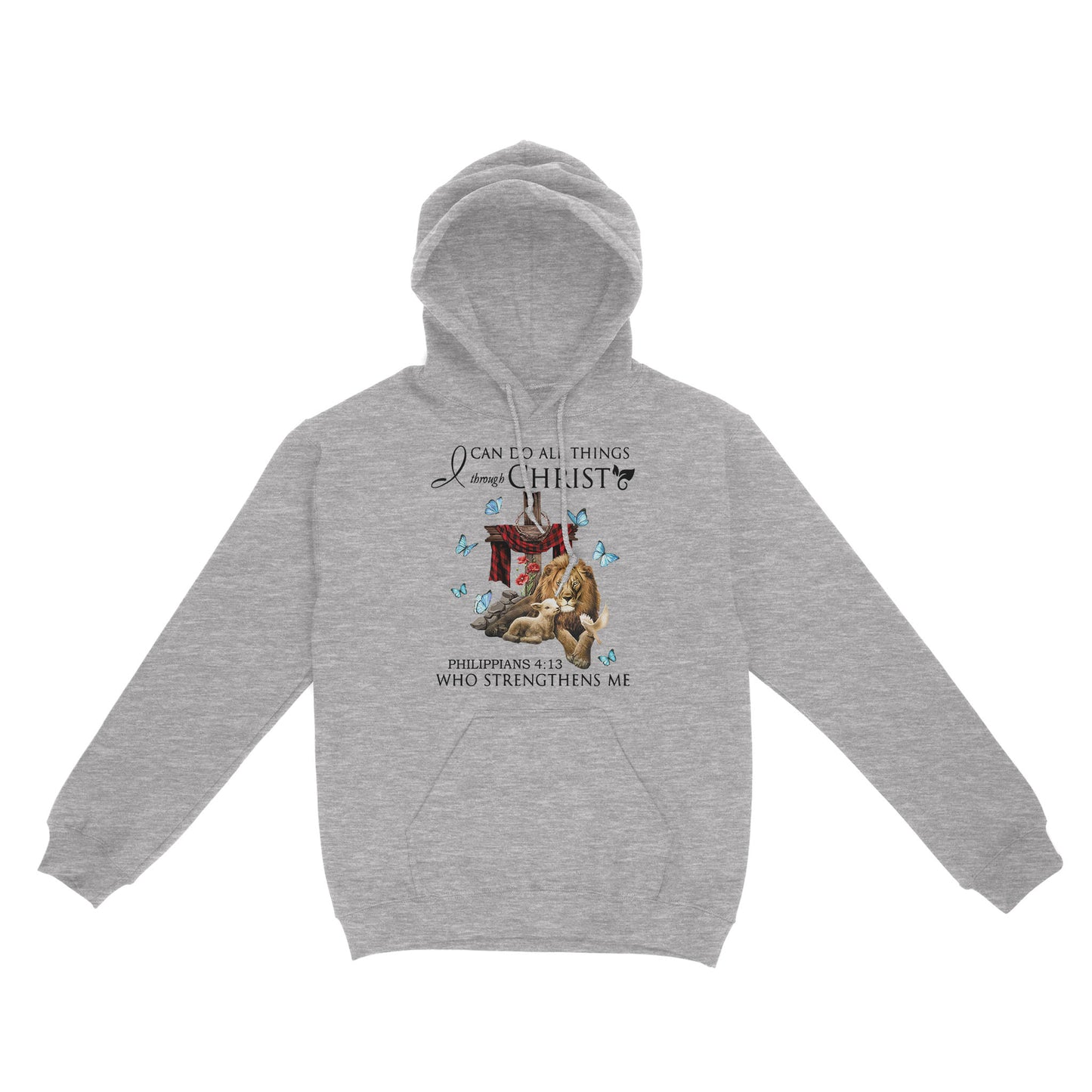 I Can Do All Thing Christ Jesus Lion and Lamb Dove Hoodie