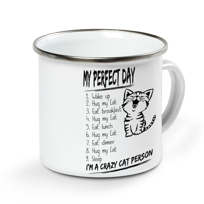 My perfect day i'm a crazy cat person Camping Mug