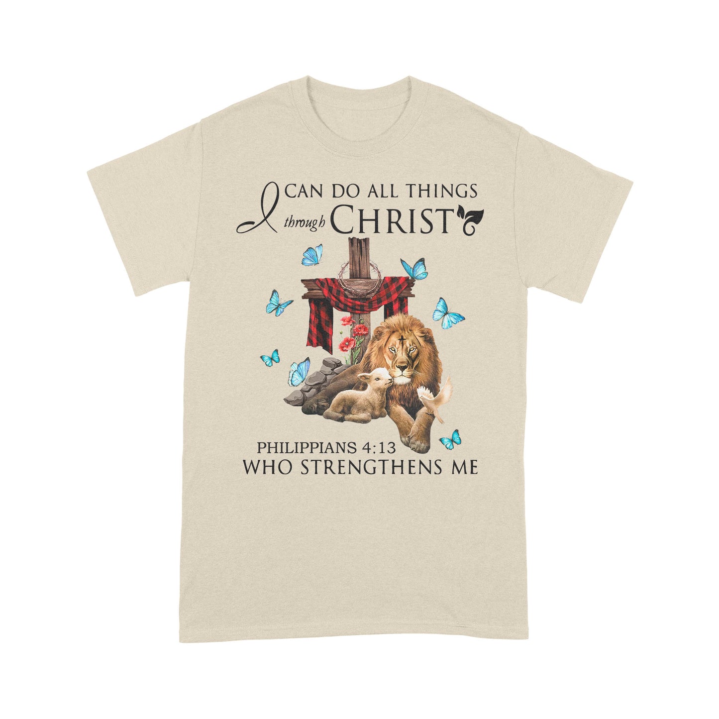 I Can Do All Thing Christ Jesus Lion and Lamb Dove T-Shirt