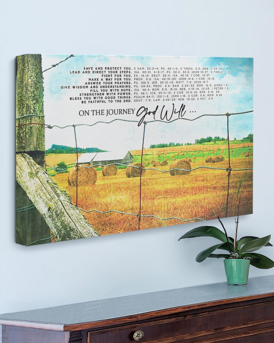 On the Journey God Will Farmer Matte Canvas (1.25")