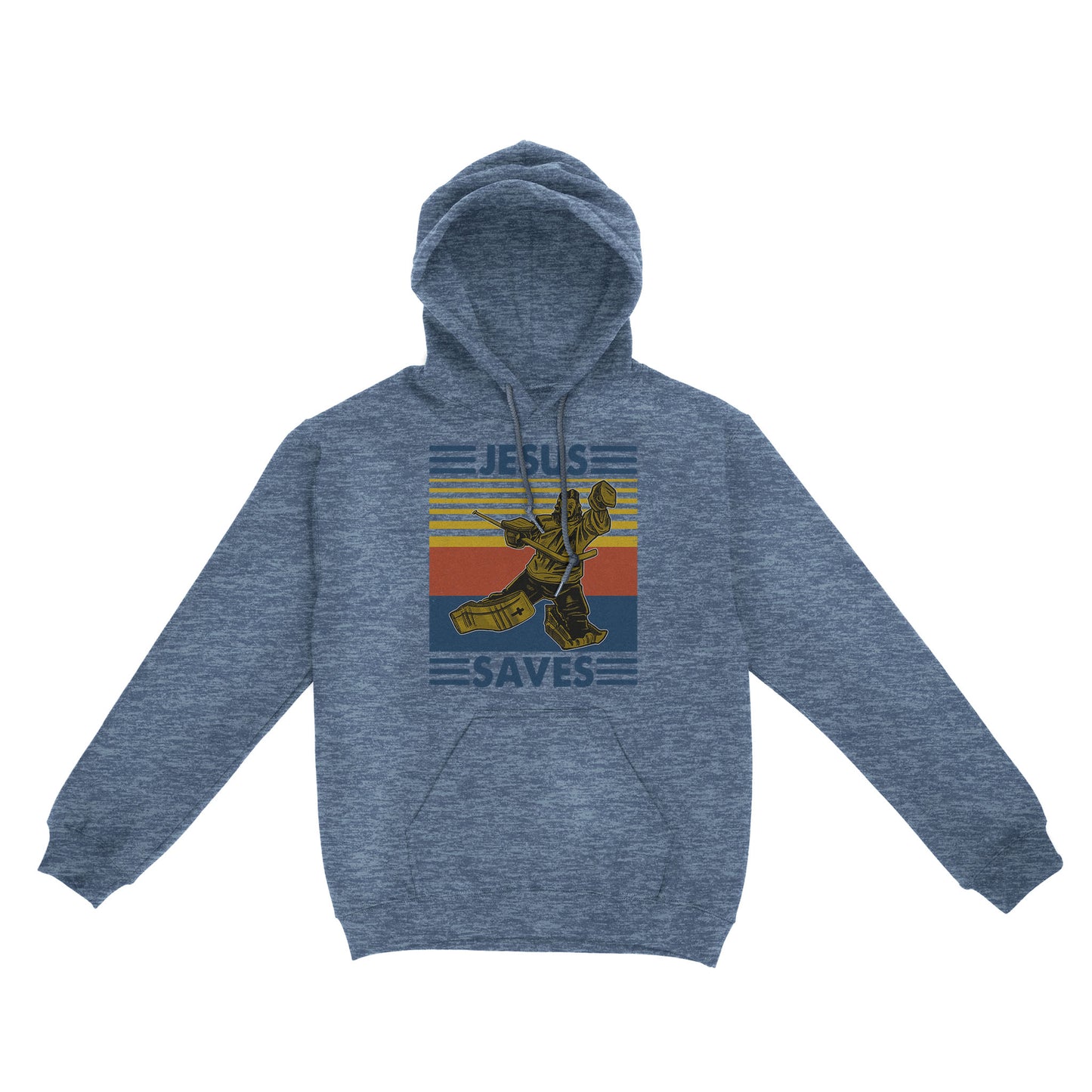 Jesus Saves Funny Vintage Hockey Ice Hockey Standard Hoodie