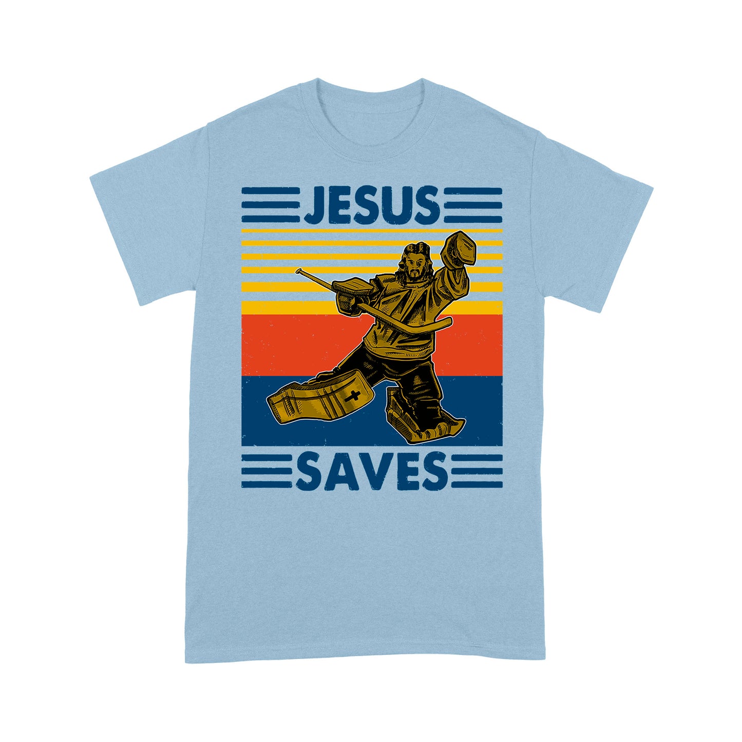 Jesus Saves Funny Vintage Hockey Ice Hockey Standard T-Shirt