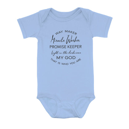 Way Maker Miracle Worker Promise Keeper My God, Spiritual, Christian, Religious, Gift for Friend, Way Maker Baby Onesie