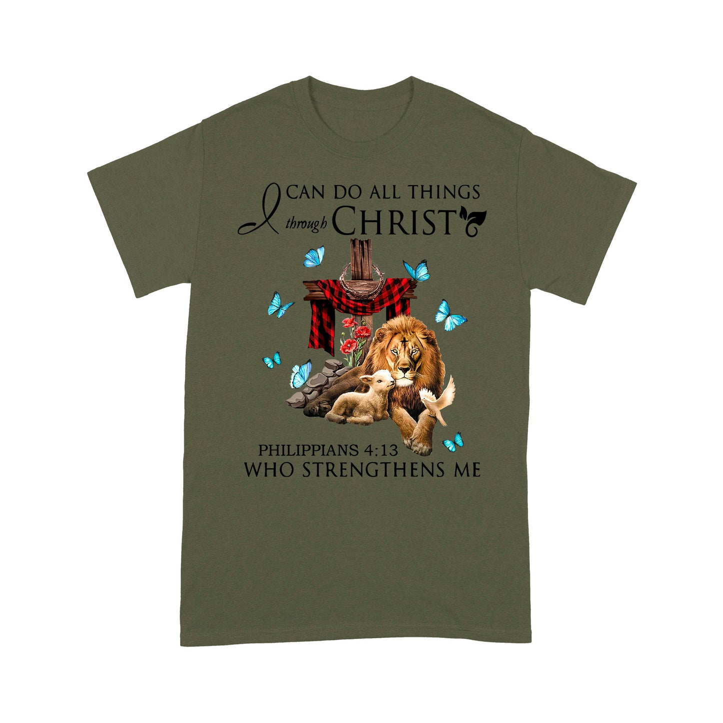 I Can Do All Thing Christ Jesus Lion and Lamb Dove T-Shirt