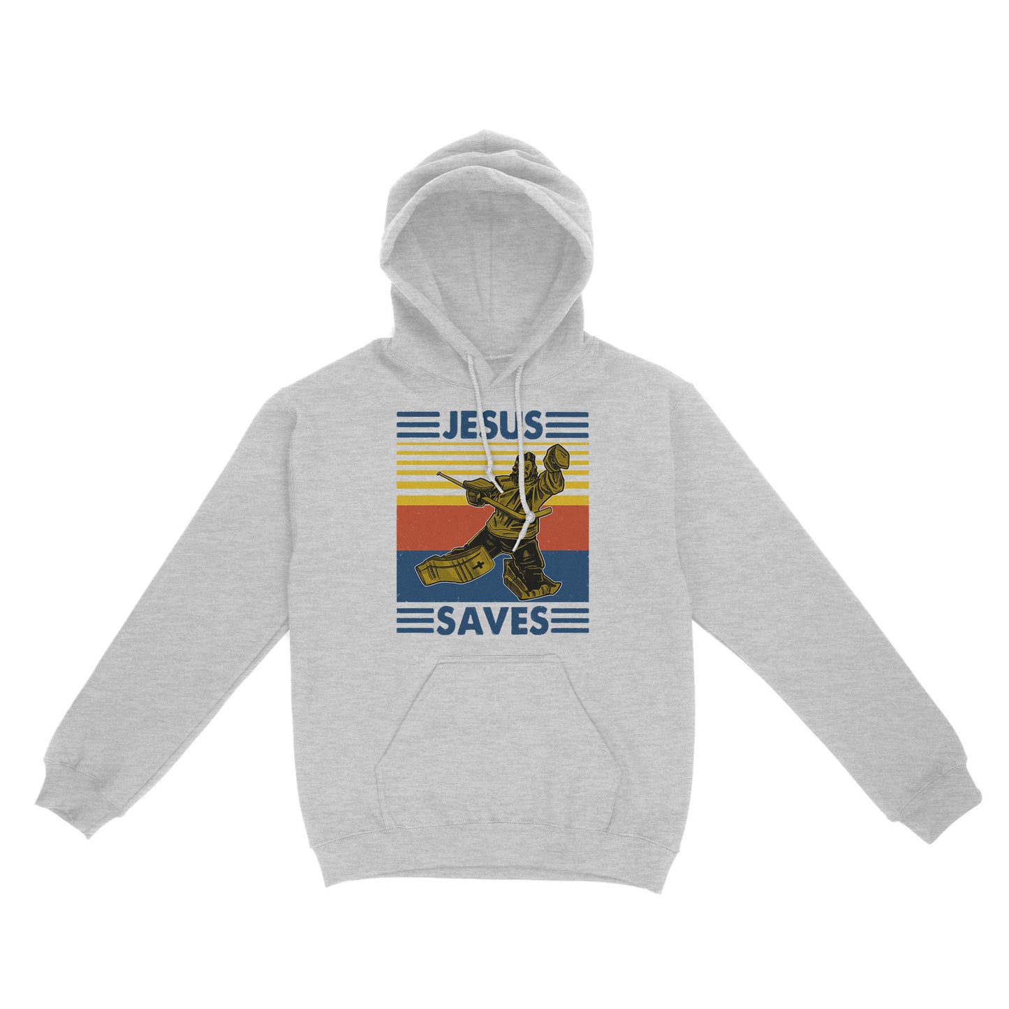 Jesus Saves Funny Vintage Hockey Ice Hockey Standard Hoodie