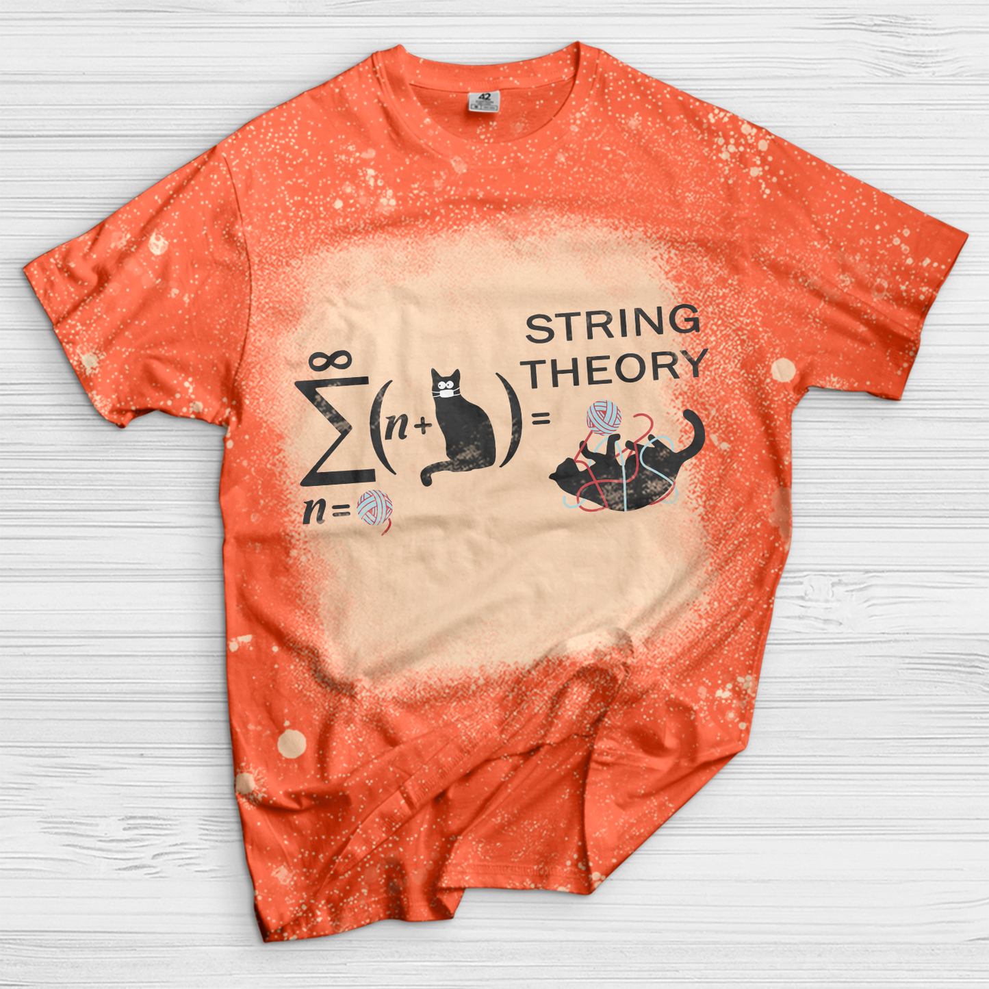 String Theory Cats Bleached T-Shirt