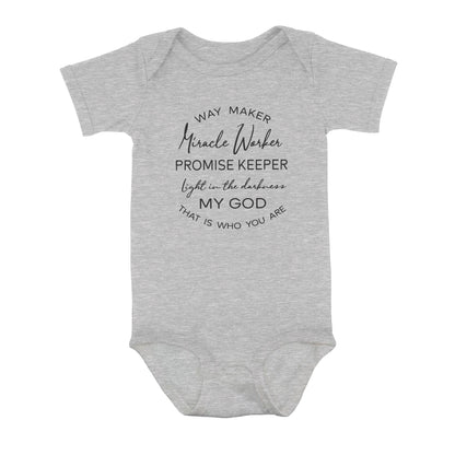 Way Maker Miracle Worker Promise Keeper My God, Spiritual, Christian, Religious, Gift for Friend, Way Maker Baby Onesie