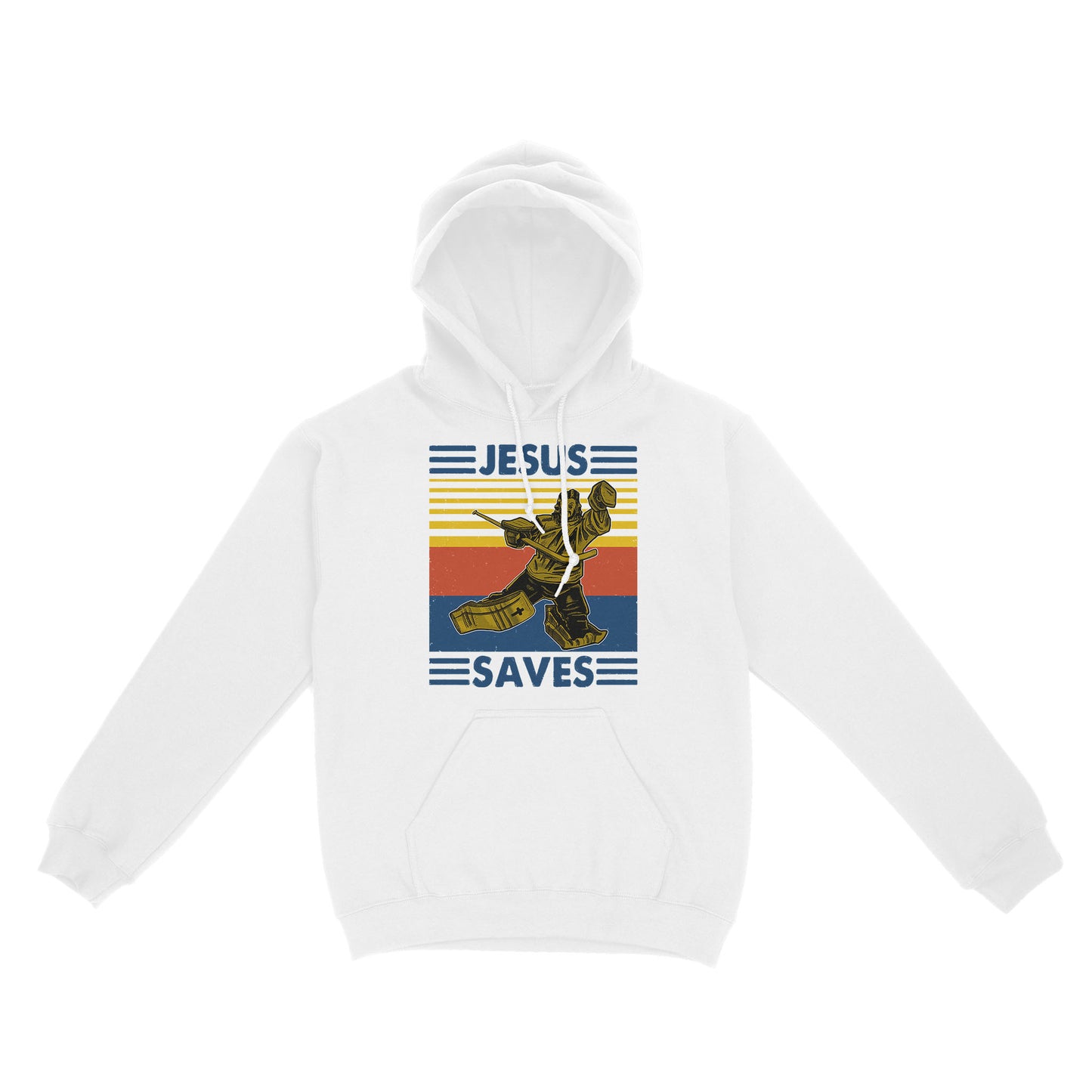 Jesus Saves Funny Vintage Hockey Ice Hockey Standard Hoodie