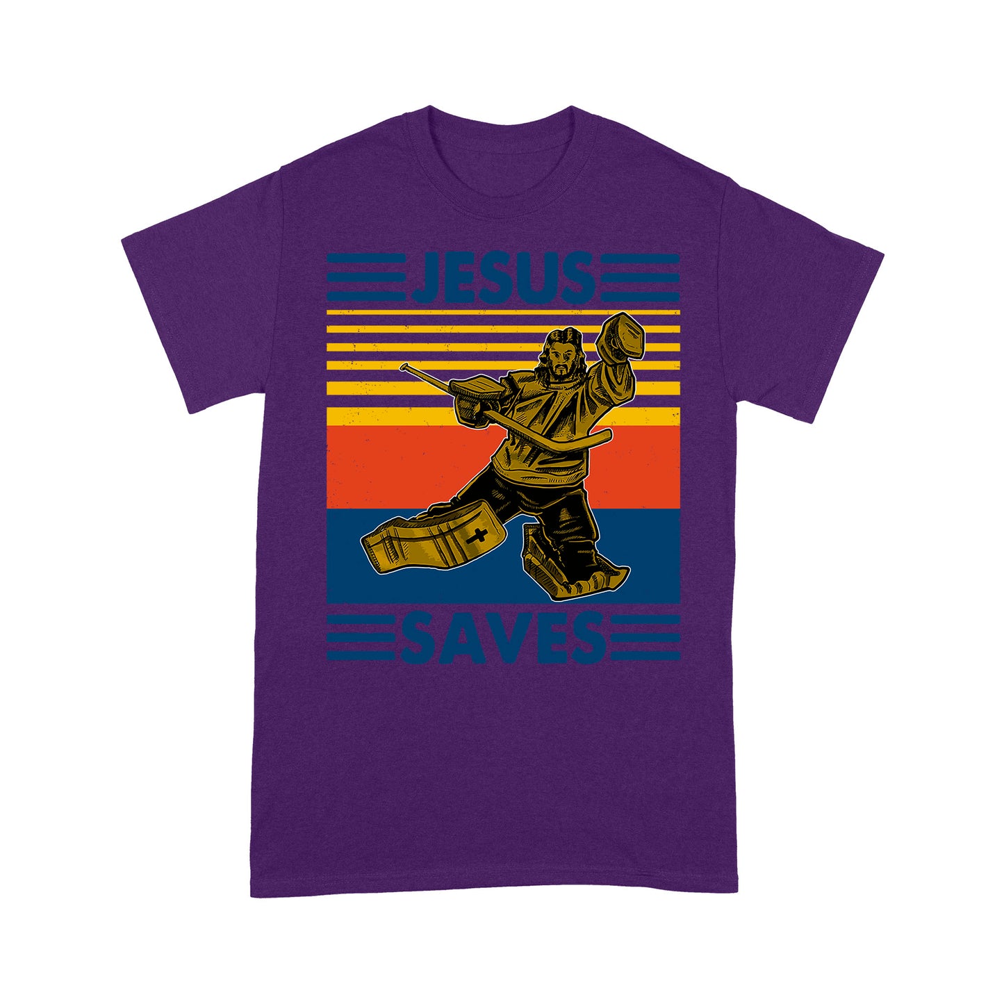 Jesus Saves Funny Vintage Hockey Ice Hockey Standard T-Shirt