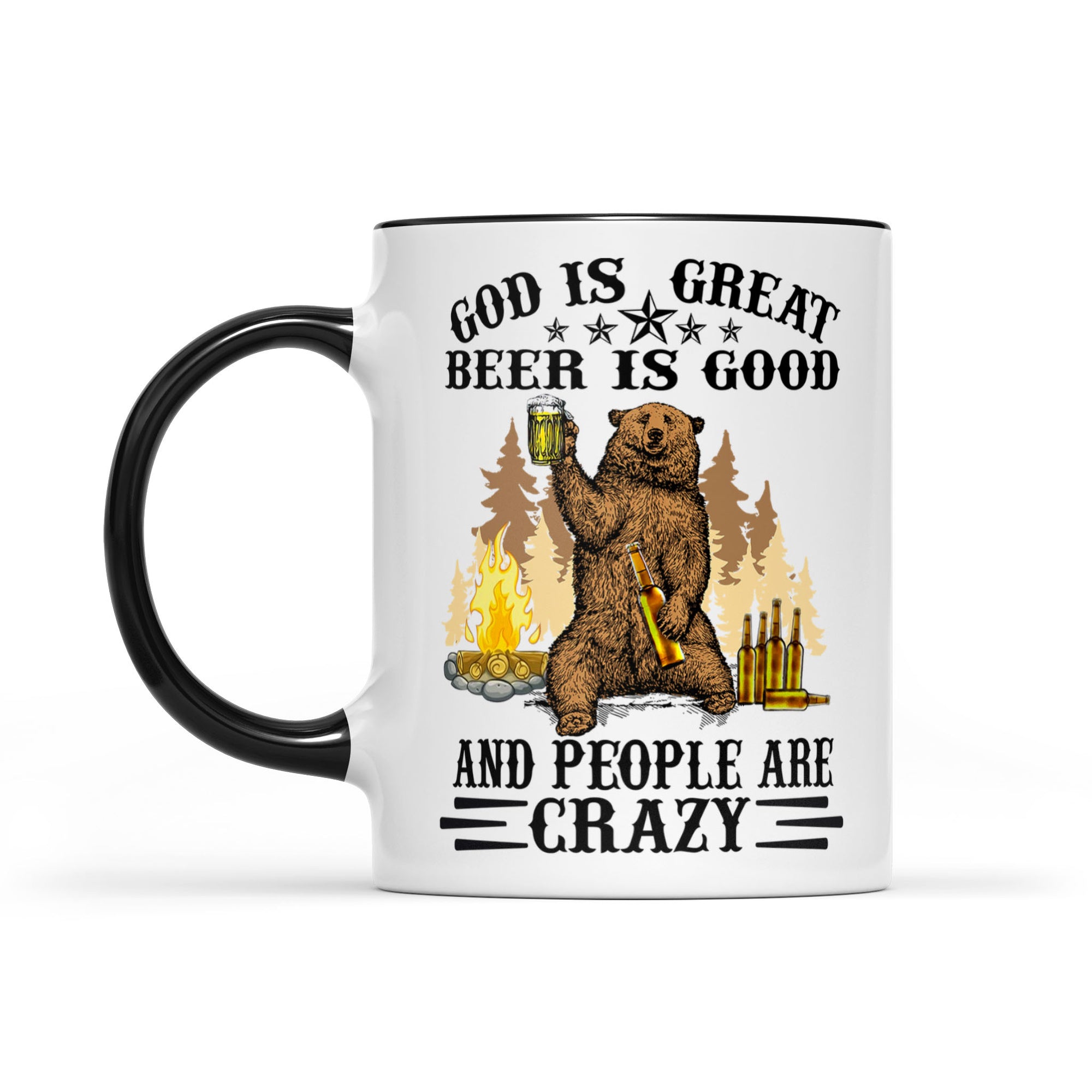 God is great beer is good and people are crazy Accent Mug