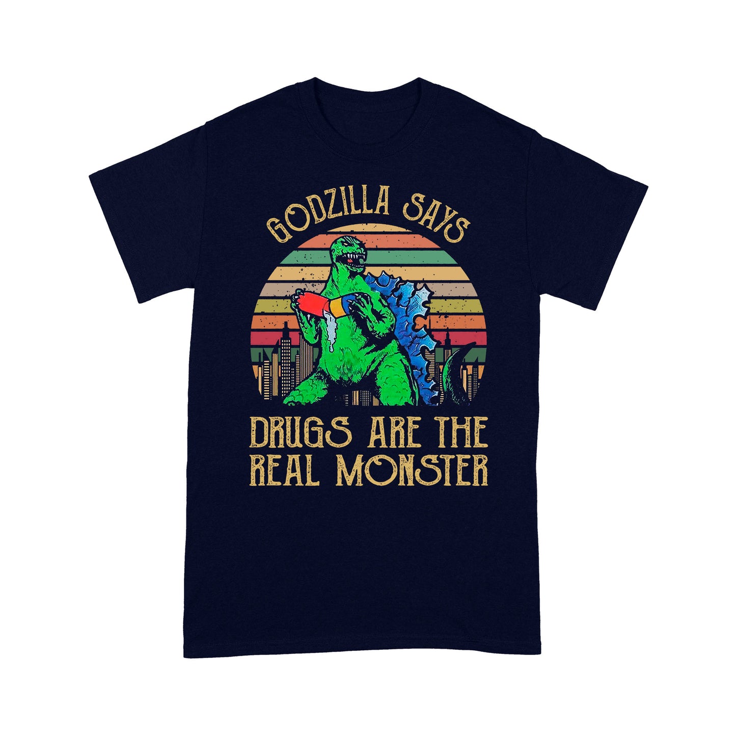 Godzilla says drugs are the real monster Premium T-shirt