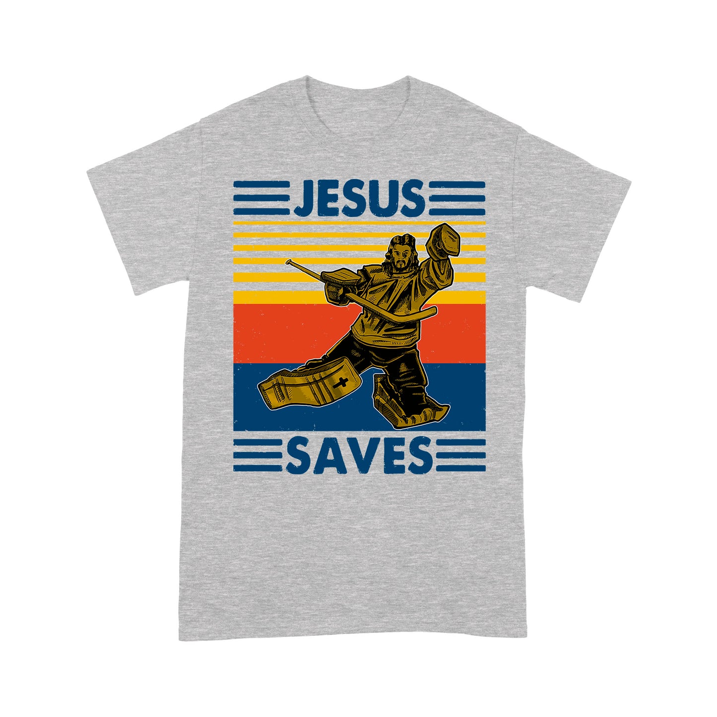 Jesus Saves Funny Vintage Hockey Ice Hockey Premium T-shirt