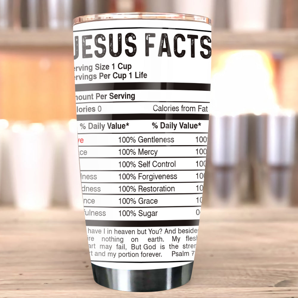 Jesus Facts Jesus Nutrition Facts Tumbler