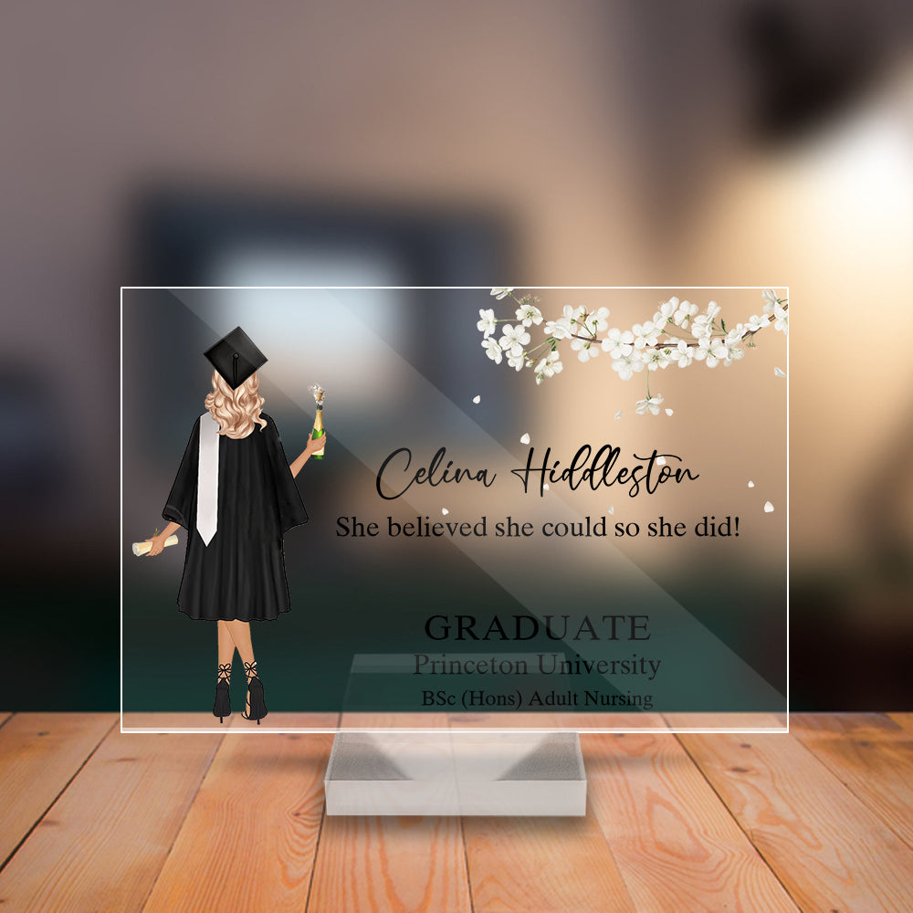 Personalized Graduation So Believed She Could So She Did Acrylic Plaque