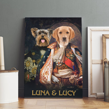 Personalized Dog The Duo Portrait-Custom Dog Dou Photo Portraits Digital File-Canvas Prints And Poster