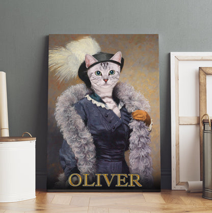 Personalized Cat The Foxy Lady Portrait Digital File Canvas Prints And Poster