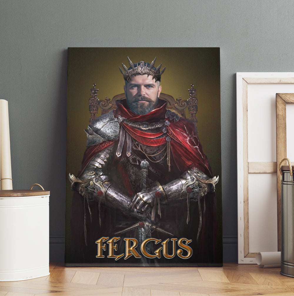 Personalized The Warrior Man Photo Portraits Custom Viking Portrait Canvas Prints And Poster