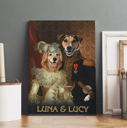 Personalized Dog The Royal Couple Portrait Digital File Canvas Prints And Poster