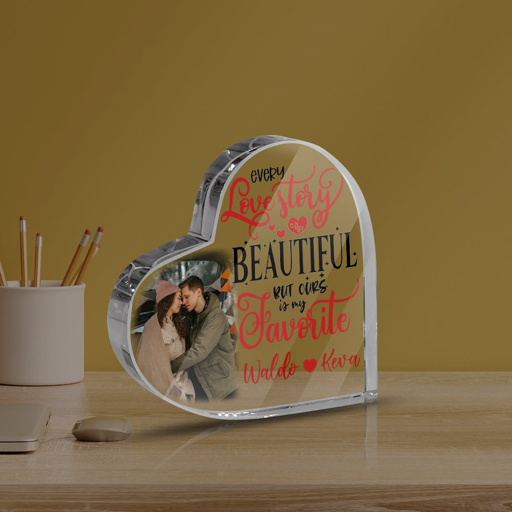 Personalized Every Love Story Is Beautiful But Ours Is My Favorite Heart Acrylic Plaque